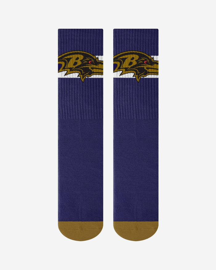 Baltimore Ravens Team Stripe Crew Socks FOCO - FOCO.com