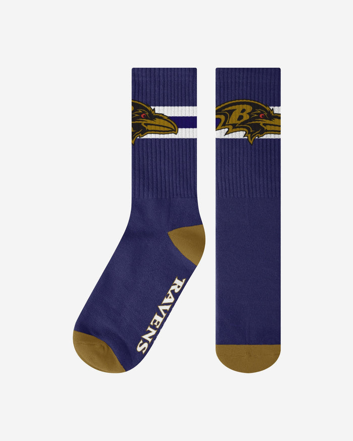 Baltimore Ravens Team Stripe Crew Socks FOCO S/M - FOCO.com