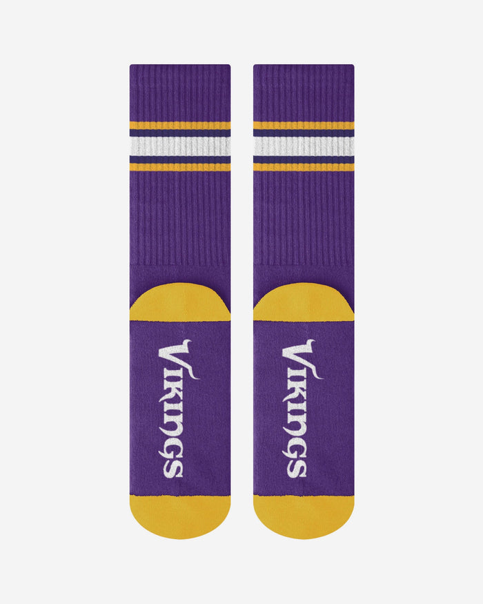 Minnesota Vikings Team Stripe Crew Socks FOCO - FOCO.com