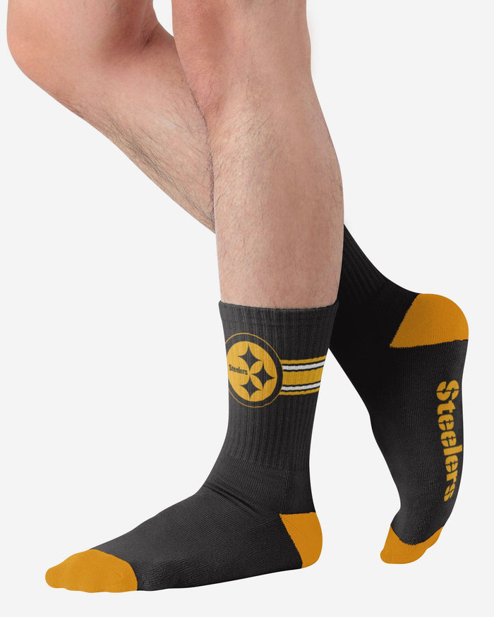 Pittsburgh Steelers Team Stripe Crew Socks FOCO - FOCO.com