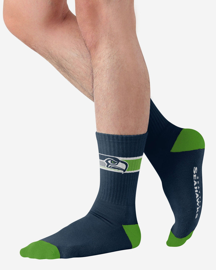 Seattle Seahawks Team Stripe Crew Socks FOCO - FOCO.com