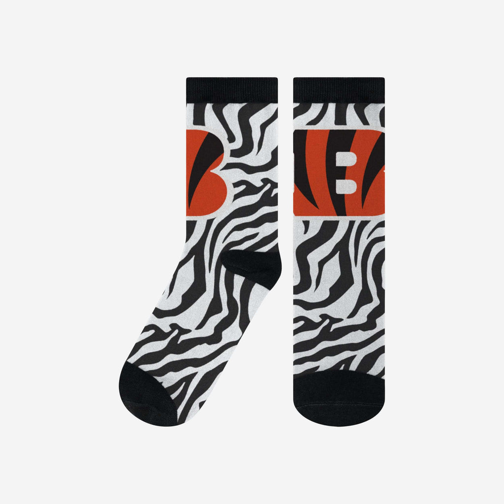 Cincinnati Bengals White Stripe Printed Socks FOCO S/M - FOCO.com