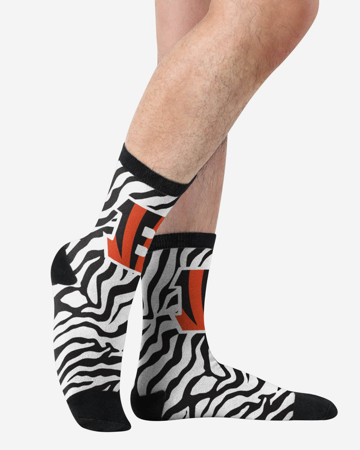 Cincinnati Bengals White Stripe Printed Socks FOCO - FOCO.com