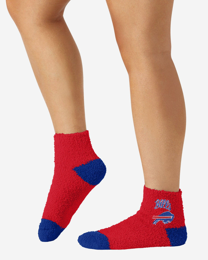 Buffalo Bills 2 Pack Womens Script Logo Fuzzy Ankle Socks FOCO - FOCO.com