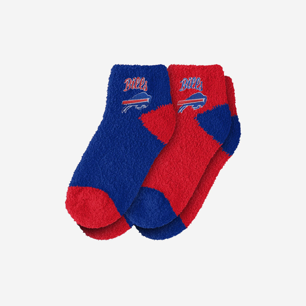 Buffalo Bills 2 Pack Womens Script Logo Fuzzy Ankle Socks FOCO - FOCO.com