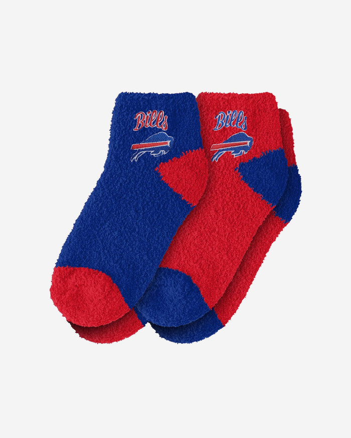 Buffalo Bills 2 Pack Womens Script Logo Fuzzy Ankle Socks FOCO - FOCO.com