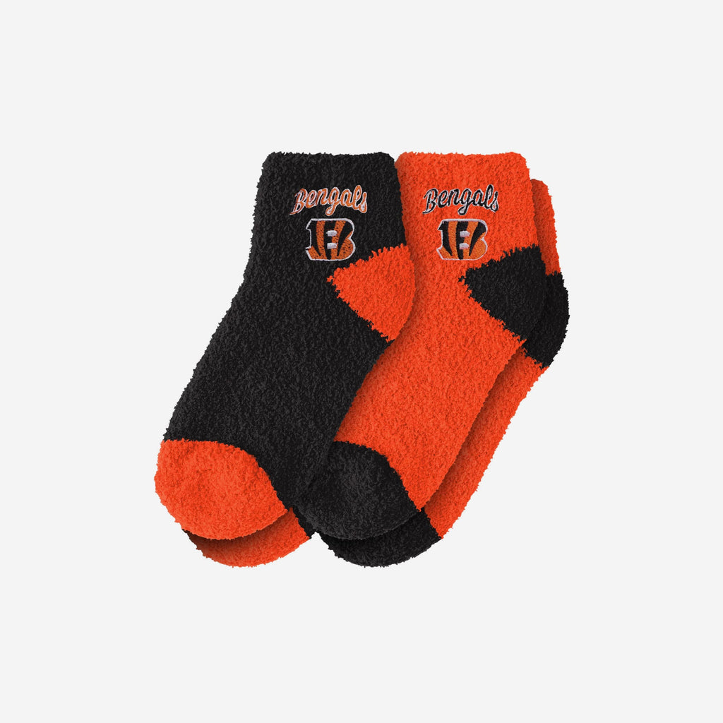 Cincinnati Bengals 2 Pack Womens Script Logo Fuzzy Ankle Socks FOCO - FOCO.com