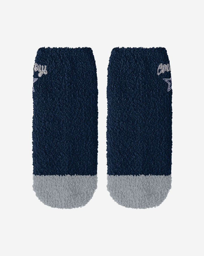 Dallas Cowboys 2 Pack Womens Script Logo Fuzzy Ankle Socks FOCO - FOCO.com