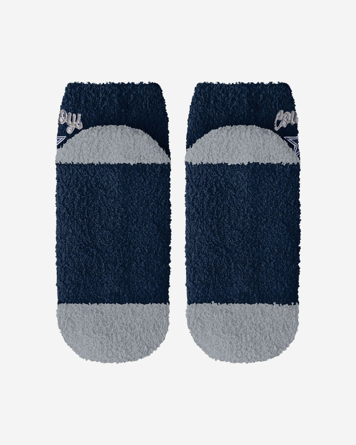 Dallas Cowboys 2 Pack Womens Script Logo Fuzzy Ankle Socks FOCO - FOCO.com