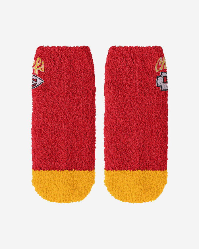 Kansas City Chiefs 2 Pack Womens Script Logo Fuzzy Ankle Socks FOCO - FOCO.com