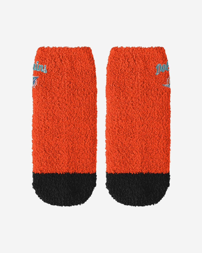 Miami Dolphins 2 Pack Womens Script Logo Fuzzy Ankle Socks FOCO - FOCO.com