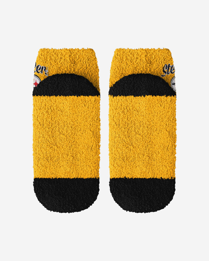 Pittsburgh Steelers 2 Pack Womens Script Logo Fuzzy Ankle Socks FOCO - FOCO.com