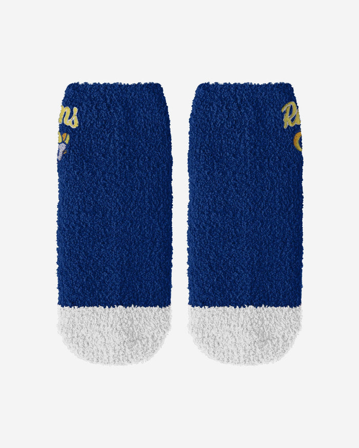 Los Angeles Rams 2 Pack Womens Script Logo Fuzzy Ankle Socks FOCO - FOCO.com