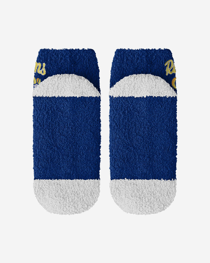 Los Angeles Rams 2 Pack Womens Script Logo Fuzzy Ankle Socks FOCO - FOCO.com