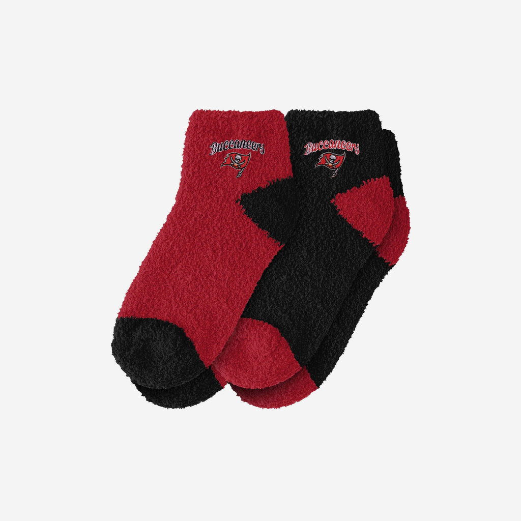 Tampa Bay Buccaneers 2 Pack Womens Script Logo Fuzzy Ankle Socks FOCO - FOCO.com