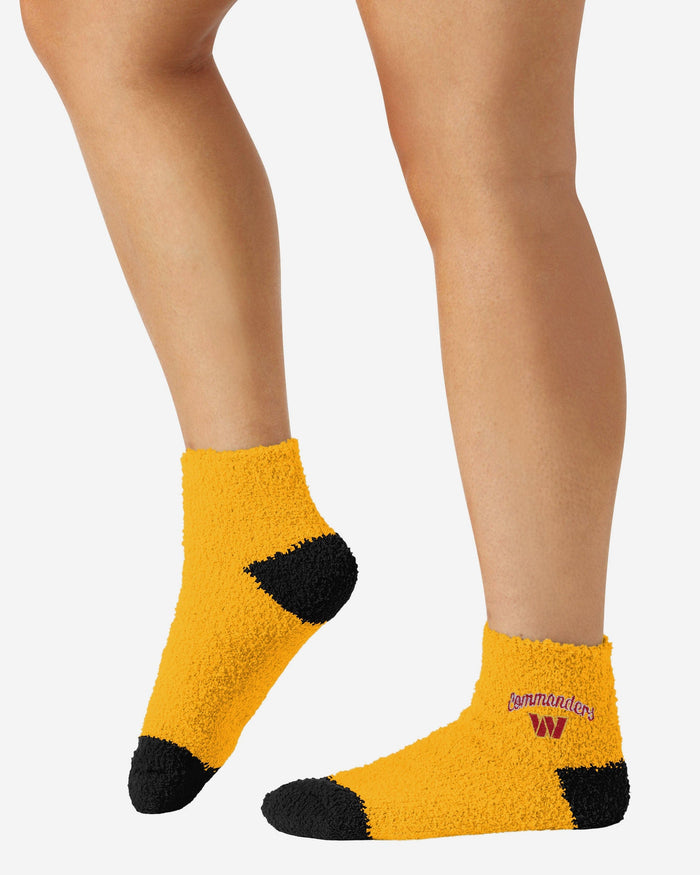 Washington Commanders 2 Pack Womens Script Logo Fuzzy Ankle Socks FOCO - FOCO.com