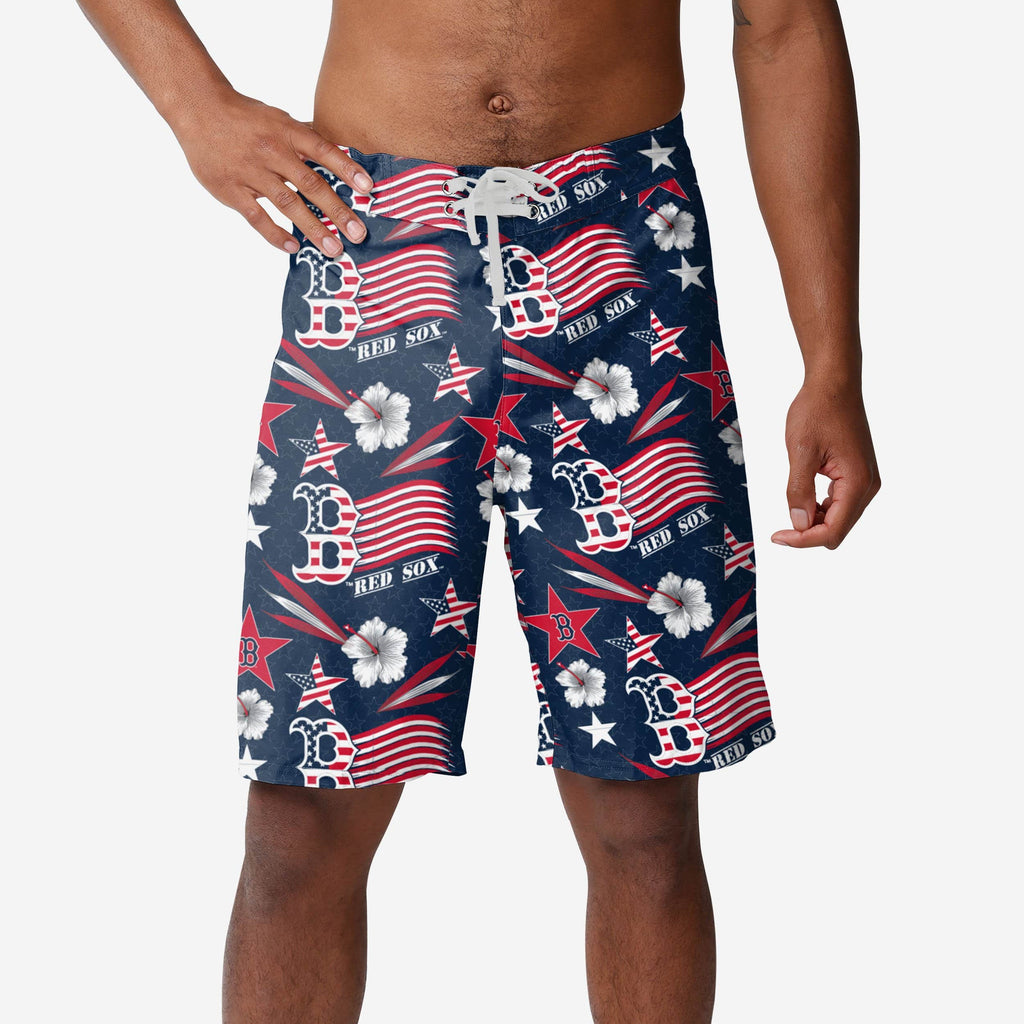 Boston Red Sox Americana Boardshorts FOCO S - FOCO.com