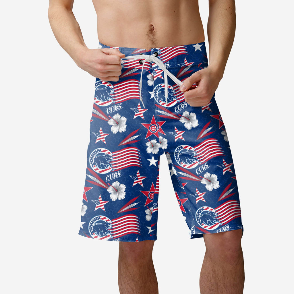 Chicago Cubs Americana Boardshorts FOCO S - FOCO.com