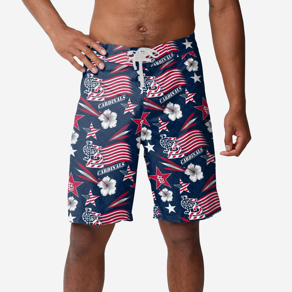 St Louis Cardinals Americana Boardshorts FOCO S - FOCO.com