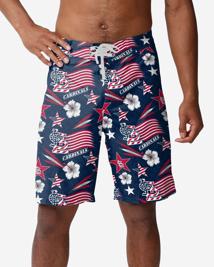 St Louis Cardinals Americana Boardshorts FOCO S - FOCO.com