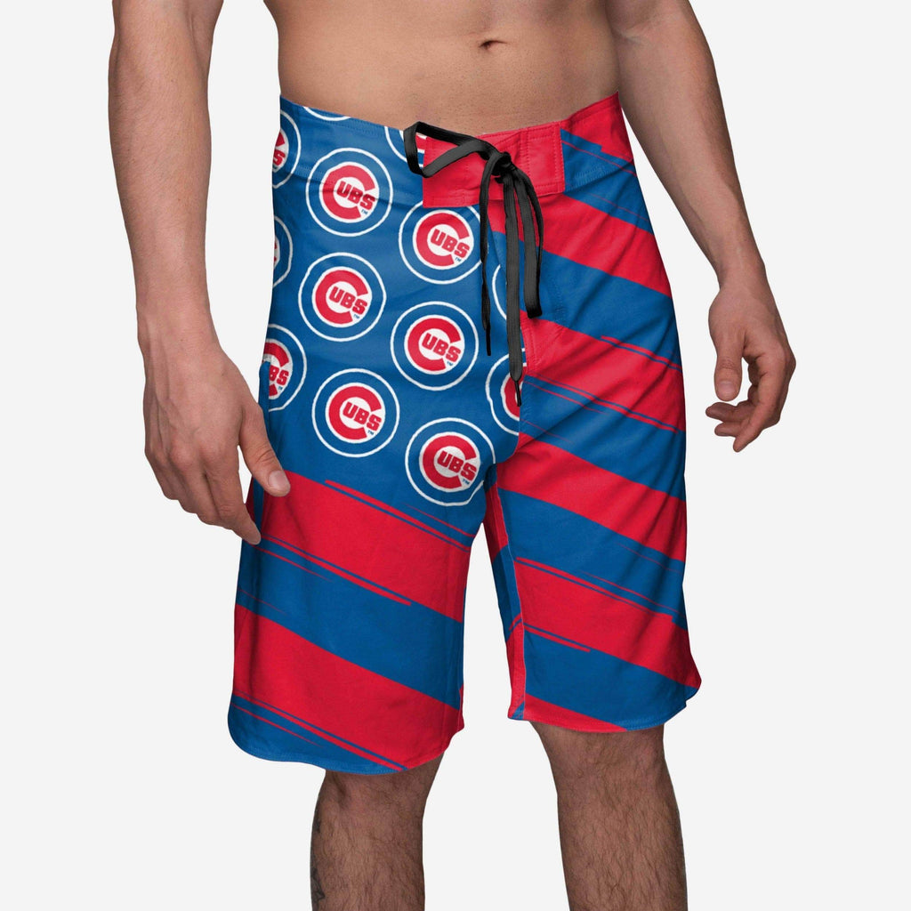 Chicago Cubs Diagonal Flag Boardshorts FOCO S - FOCO.com