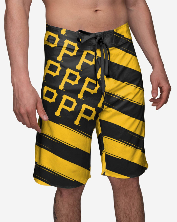 Pittsburgh Pirates Diagonal Flag Boardshorts FOCO S - FOCO.com