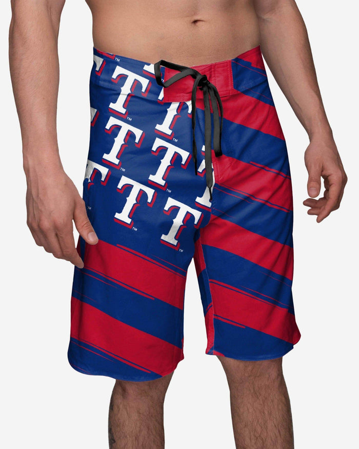 Texas Rangers Diagonal Flag Boardshorts FOCO S - FOCO.com