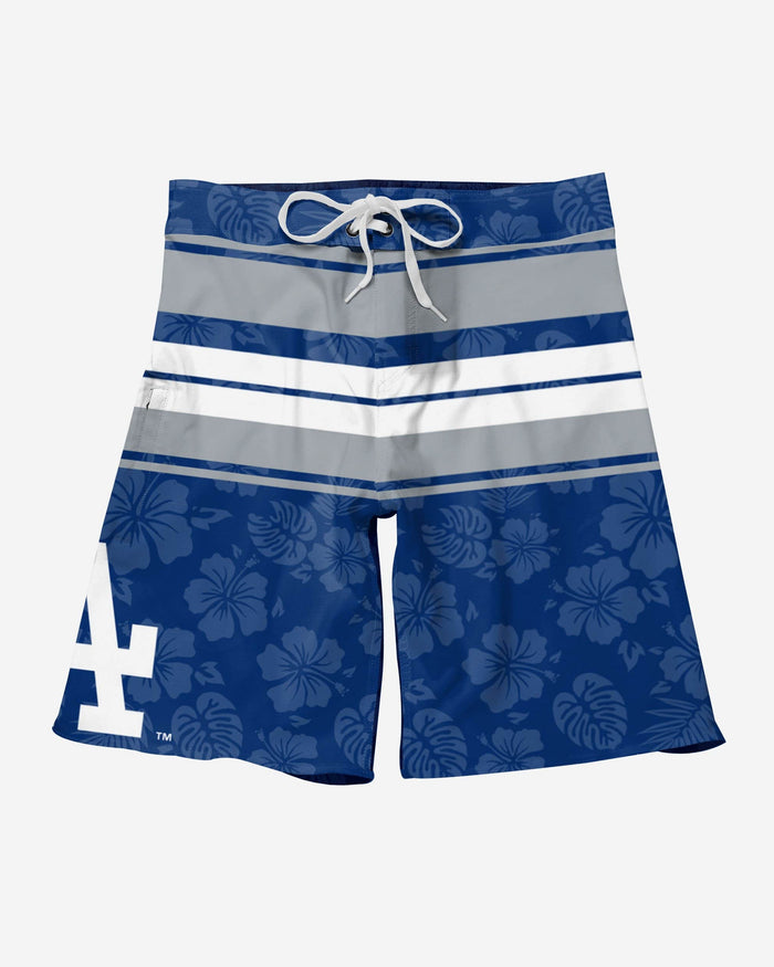 Los Angeles Dodgers Hibiscus Boardwalk Stripe Boardshorts FOCO - FOCO.com