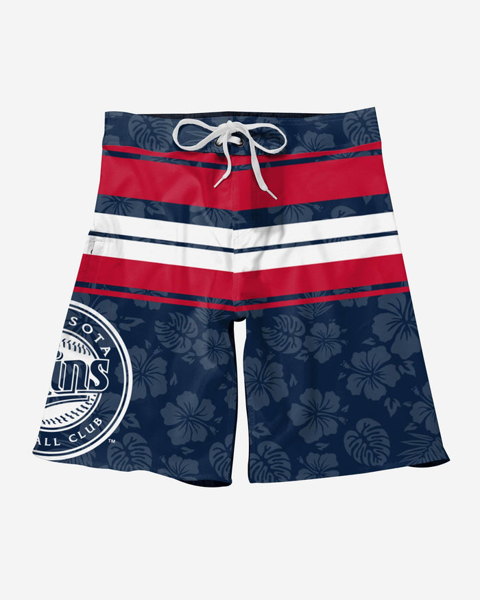 Minnesota Twins Hibiscus Boardwalk Stripe Boardshorts FOCO - FOCO.com