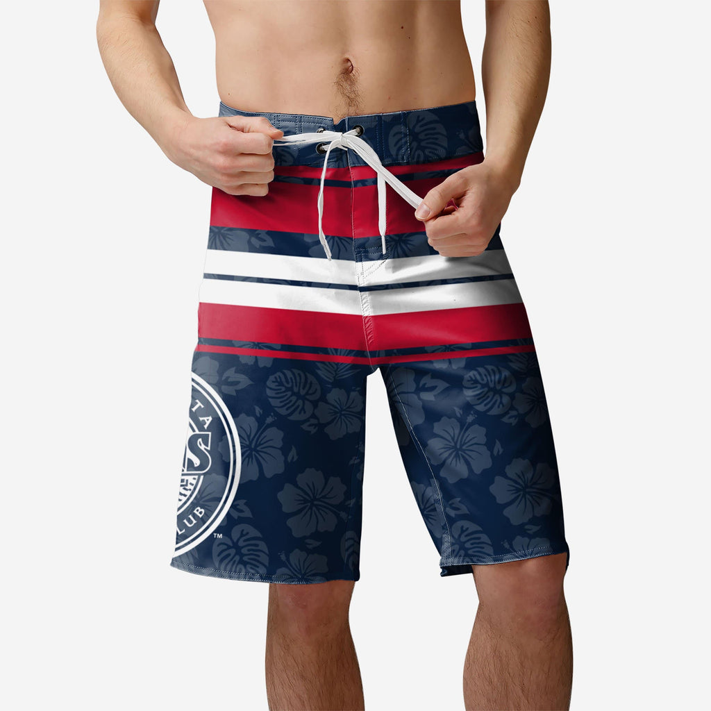 Minnesota Twins Hibiscus Boardwalk Stripe Boardshorts FOCO S - FOCO.com