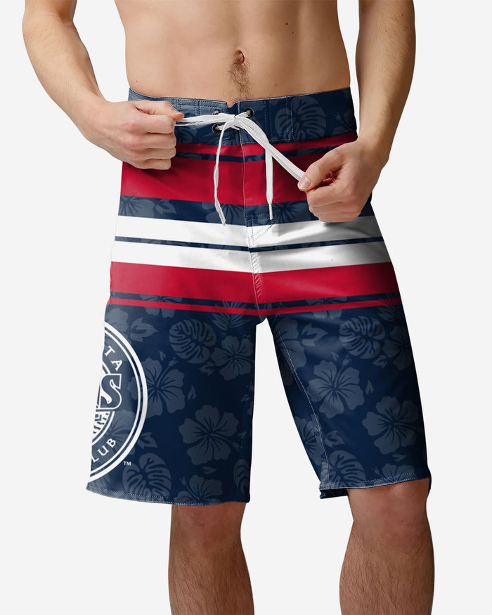 Minnesota Twins Hibiscus Boardwalk Stripe Boardshorts FOCO S - FOCO.com