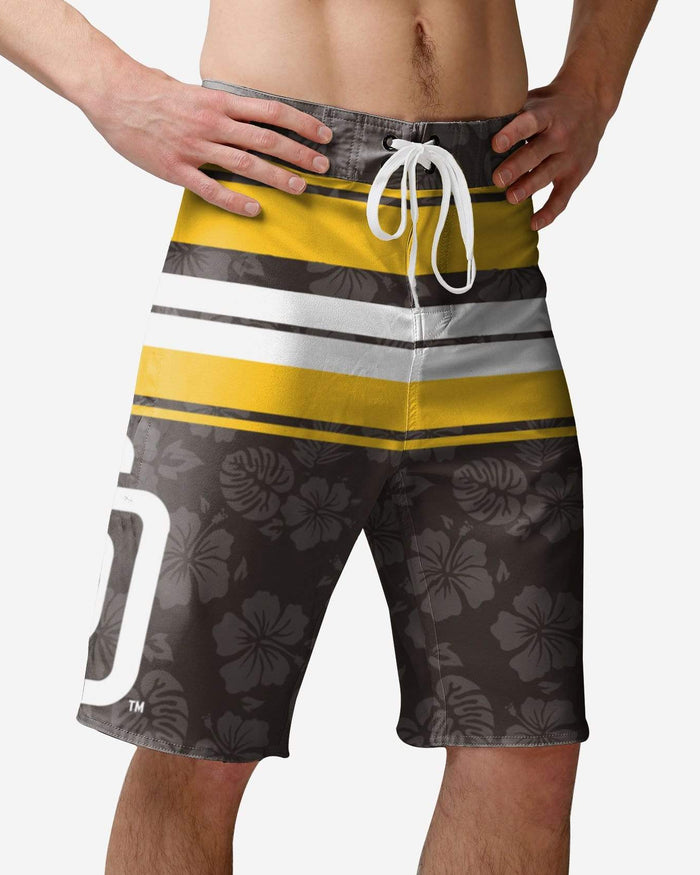 San Diego Padres Hibiscus Boardwalk Stripe Boardshorts FOCO S - FOCO.com