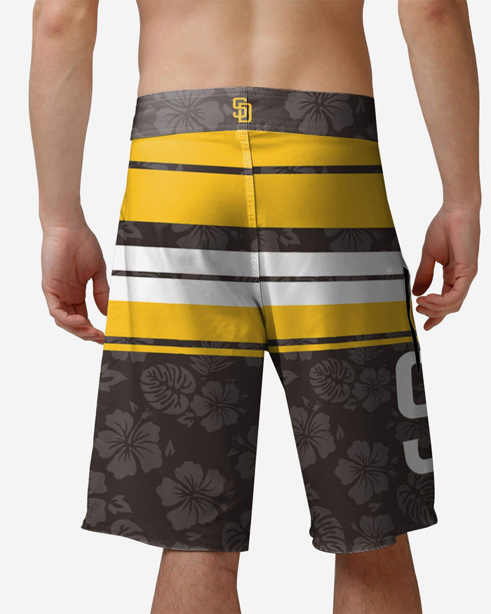 San Diego Padres Hibiscus Boardwalk Stripe Boardshorts FOCO - FOCO.com