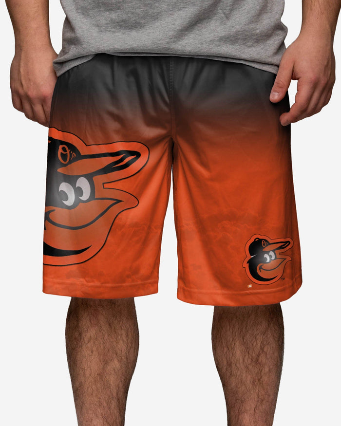 Baltimore Orioles Gradient Big Logo Training Shorts FOCO - FOCO.com