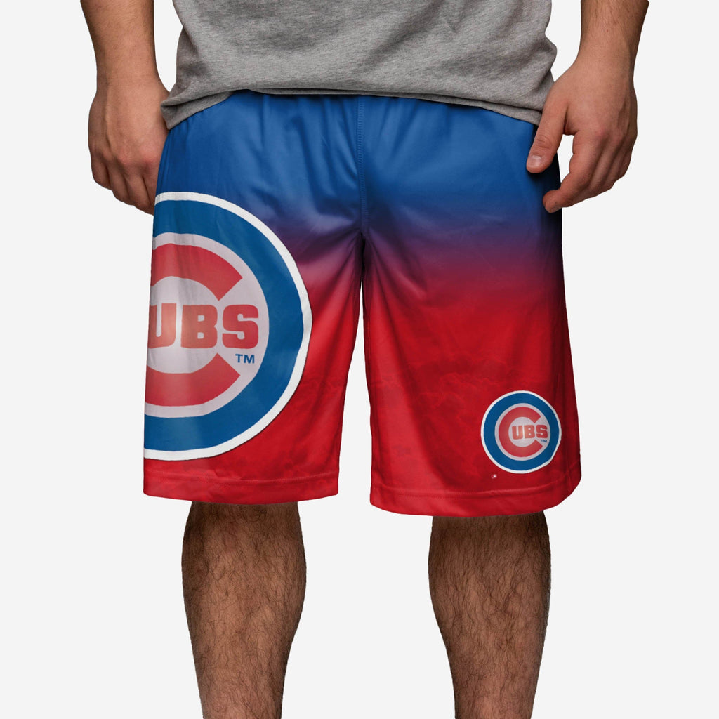 Chicago Cubs Gradient Big Logo Training Shorts FOCO - FOCO.com