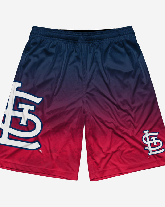 St Louis Cardinals Gradient Big Logo Training Shorts FOCO - FOCO.com