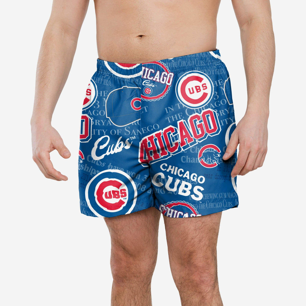 Chicago Cubs Logo Rush Swimming Trunks FOCO S - FOCO.com