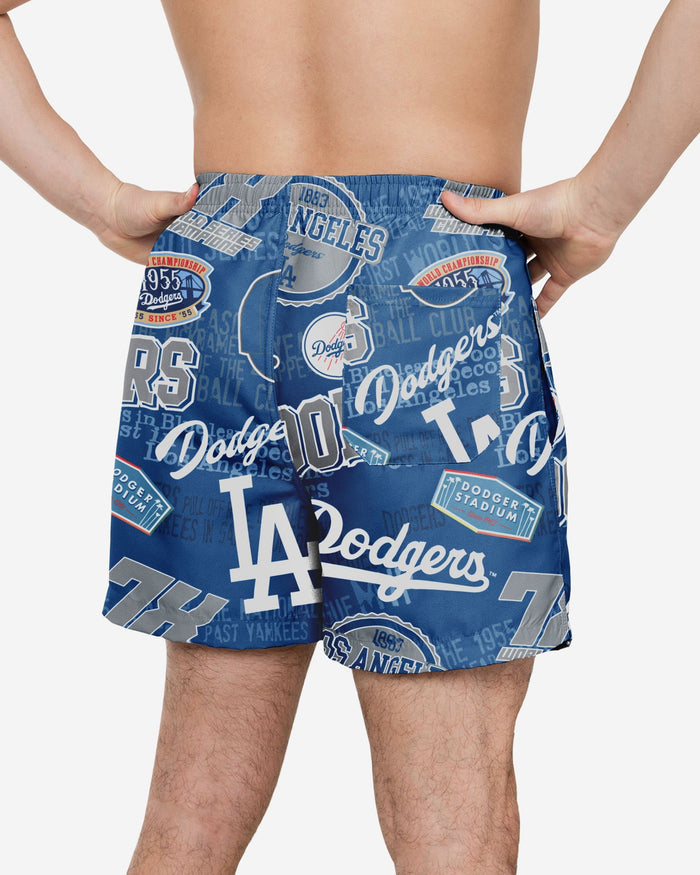 Los Angeles Dodgers Logo Rush Swimming Trunks FOCO - FOCO.com