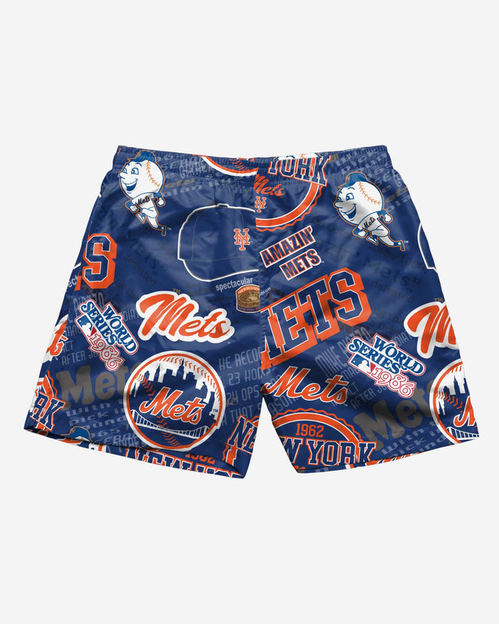 New York Mets Logo Rush Swimming Trunks FOCO - FOCO.com