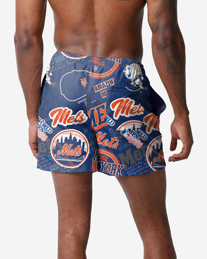 New York Mets Logo Rush Swimming Trunks FOCO - FOCO.com