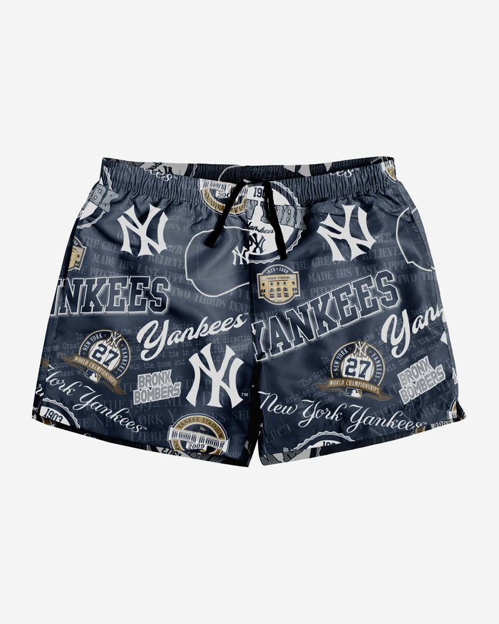 New York Yankees Logo Rush Swimming Trunks FOCO - FOCO.com