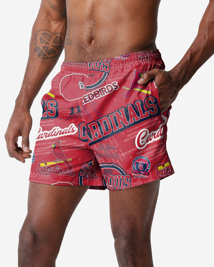 St Louis Cardinals Logo Rush Swimming Trunks FOCO S - FOCO.com