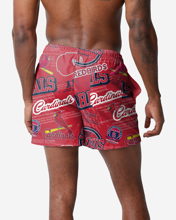 St Louis Cardinals Logo Rush Swimming Trunks FOCO - FOCO.com