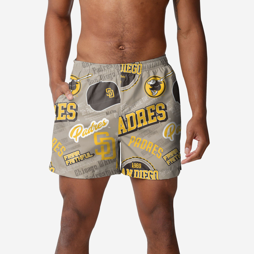 San Diego Padres Logo Rush Swimming Trunks FOCO S - FOCO.com