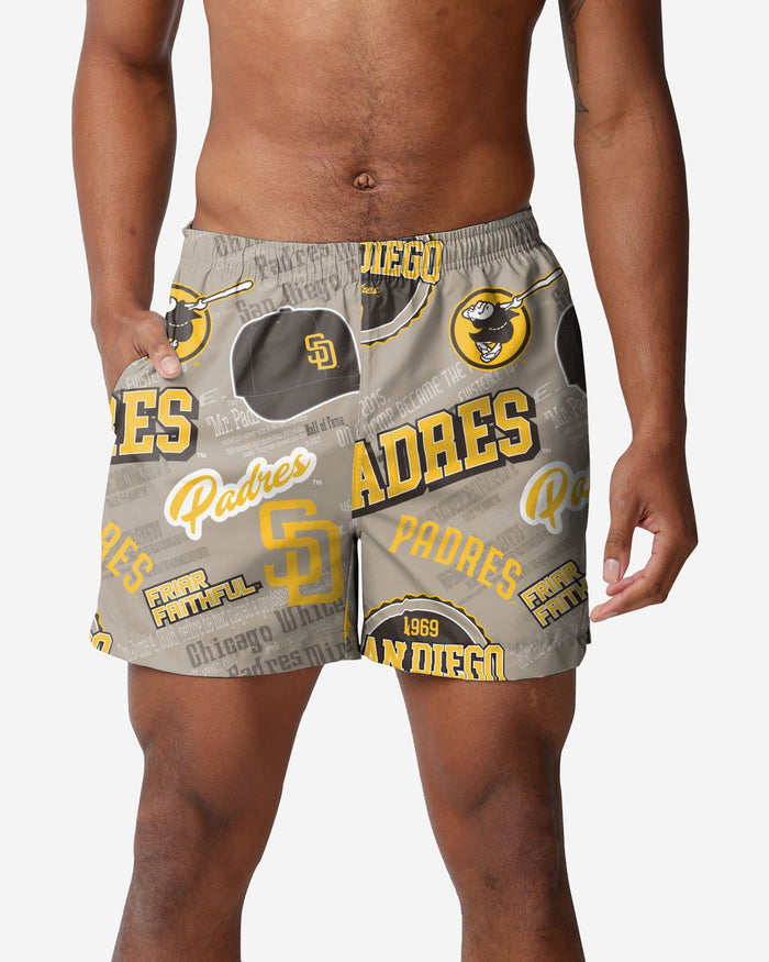 San Diego Padres Logo Rush Swimming Trunks FOCO S - FOCO.com