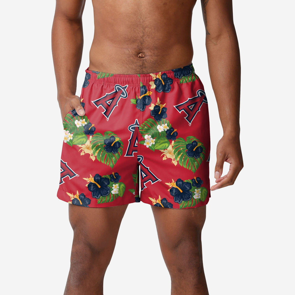 Los Angeles Angels Floral Swimming Trunks FOCO S - FOCO.com