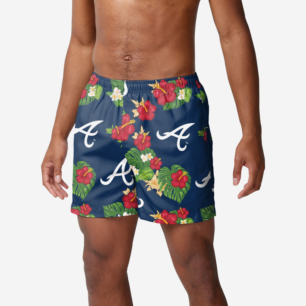 Atlanta Braves Floral Swimming Trunks FOCO S - FOCO.com