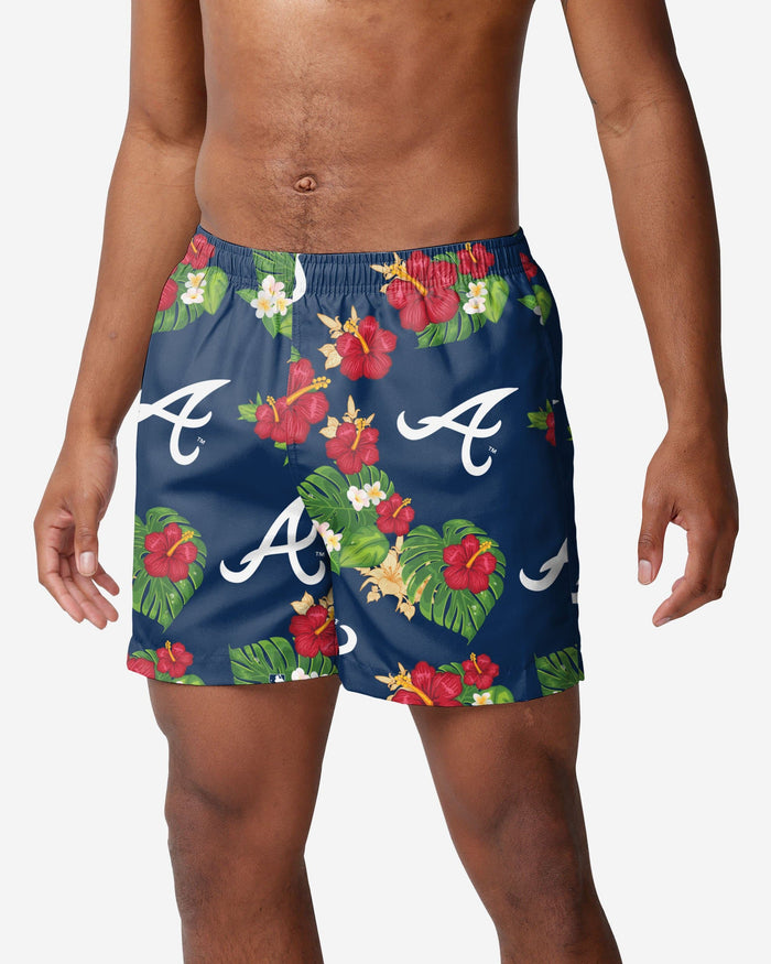 Atlanta Braves Floral Swimming Trunks FOCO S - FOCO.com