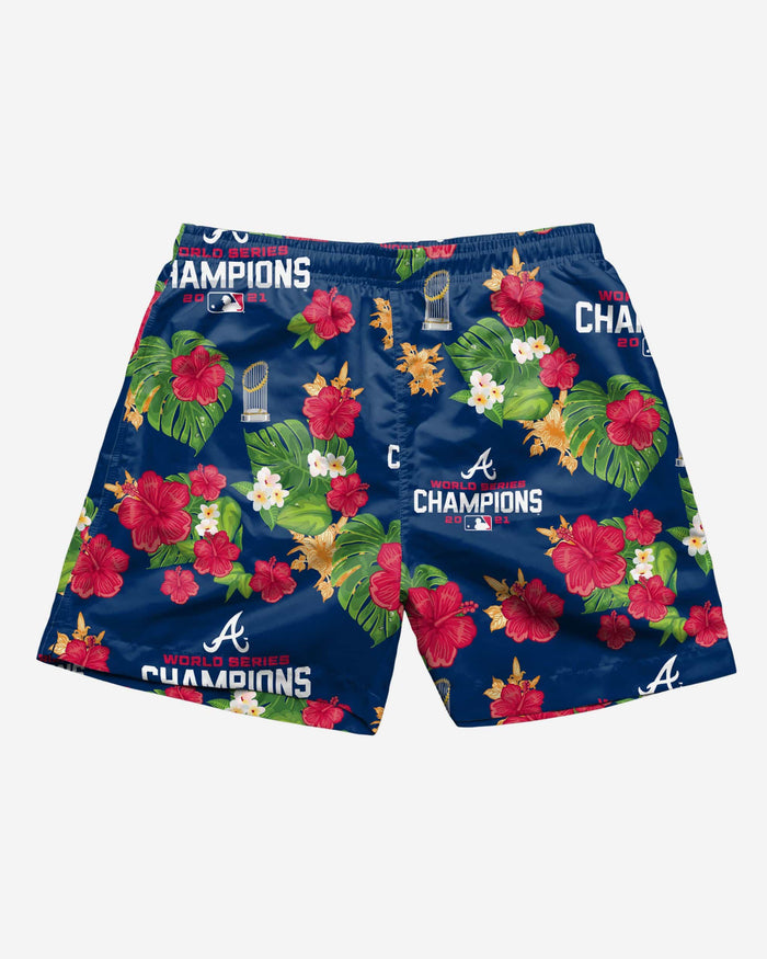 Atlanta Braves 2021 World Series Champions Floral Swimming Trunks FOCO - FOCO.com