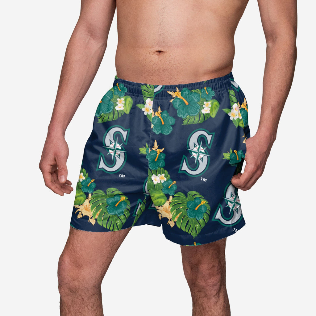 Seattle Mariners Floral Swimming Trunks FOCO S - FOCO.com